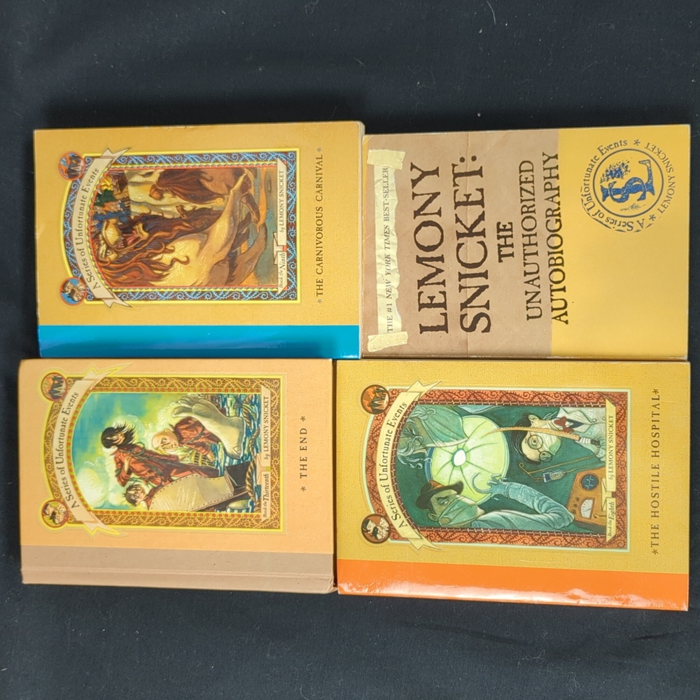 LOT OF 4 LEMONY SNICKET BOOKS 1 HARDBACK